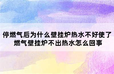 停燃气后为什么壁挂炉热水不好使了 燃气壁挂炉不出热水怎么回事